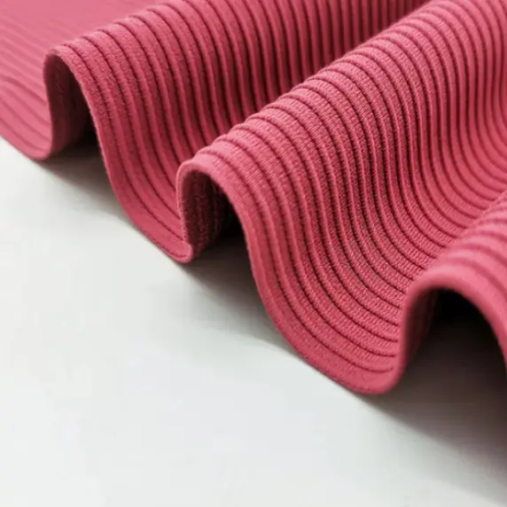 Polyamide Double-Side High Elastic Stair Fabric Nylon Knit LULU Beauty Strip Ribbed Jacquard Fabric for Sports Yoga (3)