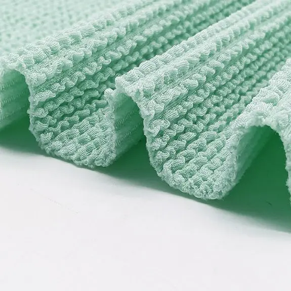 Polyester ammonia elastic stairs crepe fabric polyester single side jacquard fabric luggage Fashion swimsuit swimsuit knitted jacquard fabric (6)