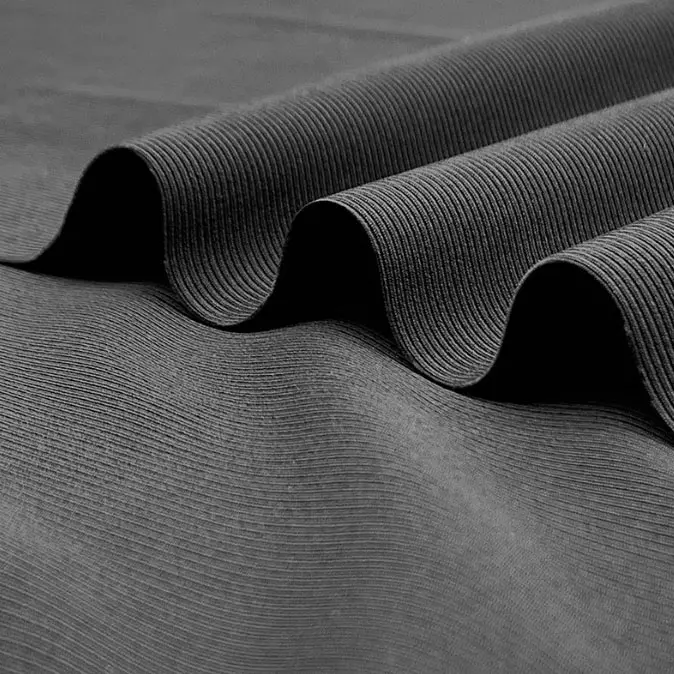 Ammonia ice silk rib fabric quick drying sports T-shirt fabric knitted nylon high elastic double sided jacquard thread fabric (2)